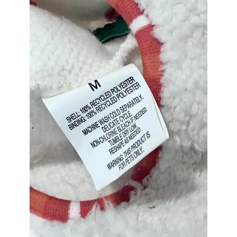 NEW Dog Vest Holiday Theme Christmas White Fuzzy Zipper Pockets Candycane Medium - Picture 4 of 9